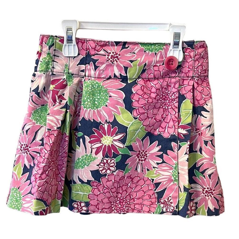 Lilly Pulitzer Girl’s Pleated Floral Knee Length Skirt 5 Multicolor Cottagecore